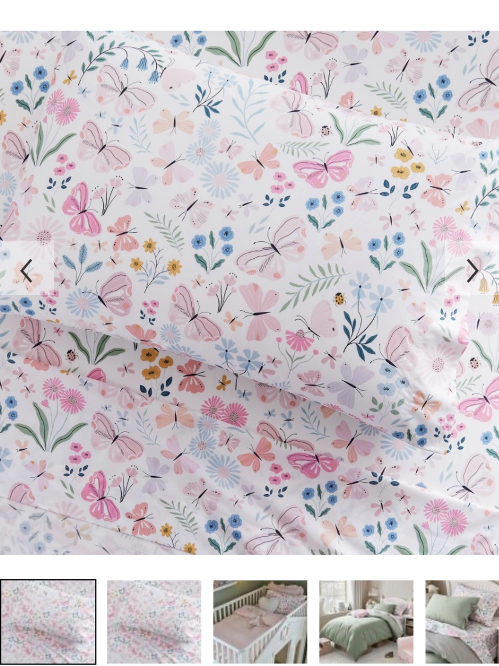 Wildflower Butterfly Organic Cotton *FLAT sheet only *